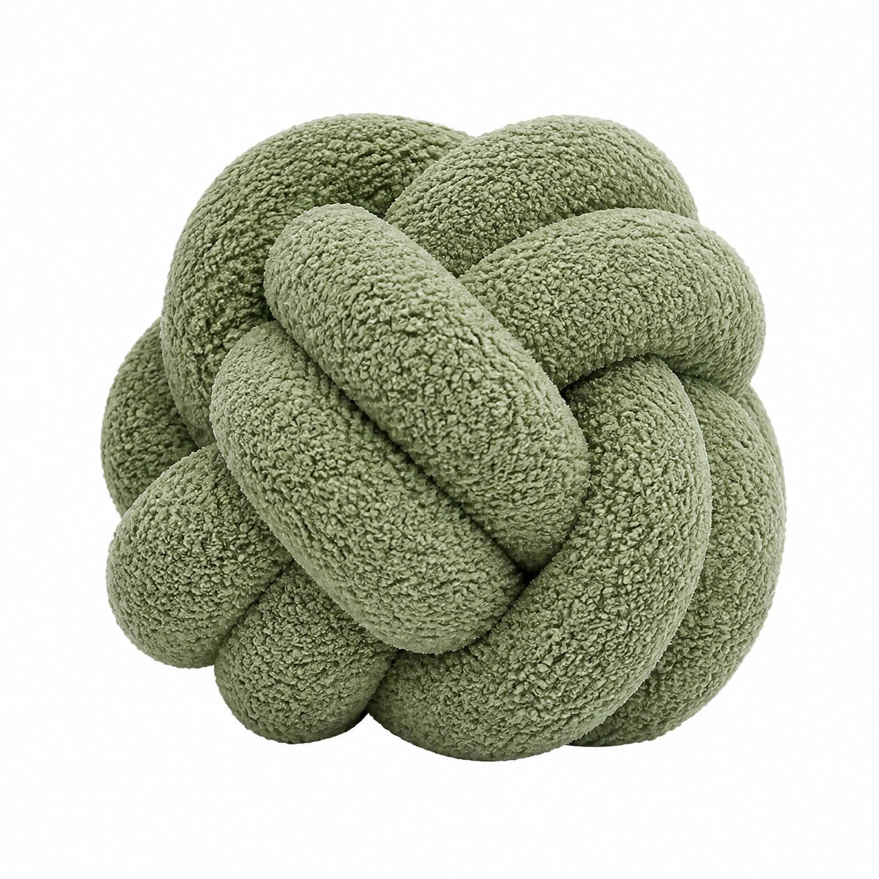 Knotenkissen 30 cm aus Polyester in Salbeigrün mit Bouclé Oberfläche