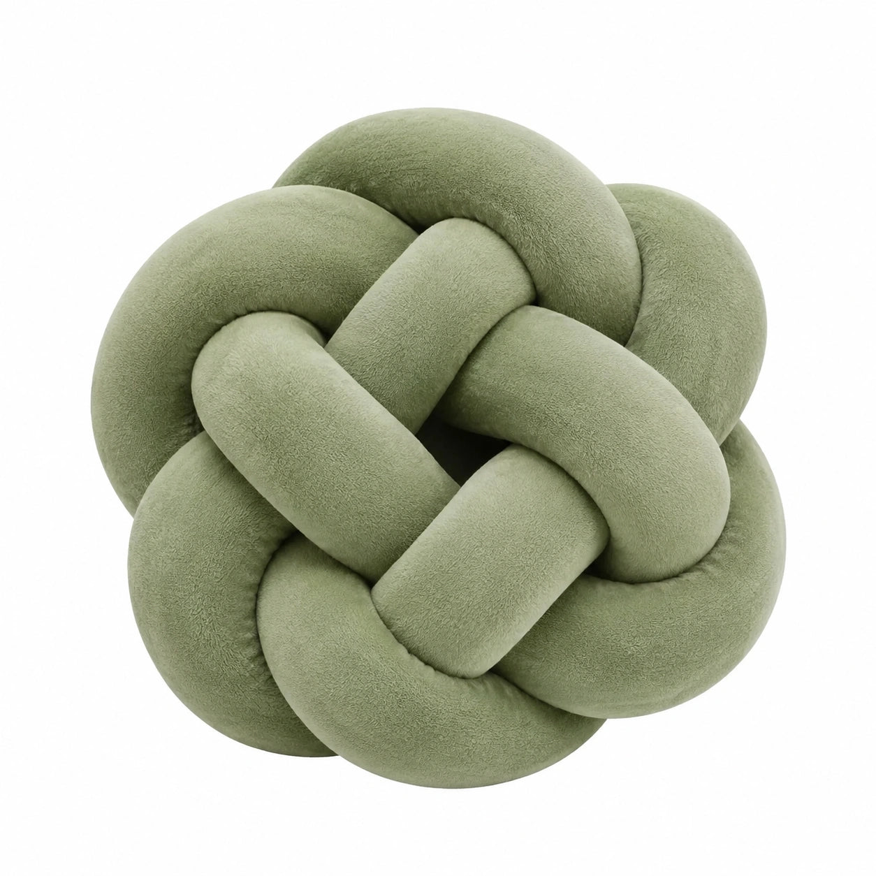 Knotenkissen 35 cm aus samtigem Textil in Grün für dekoratives Wohnen