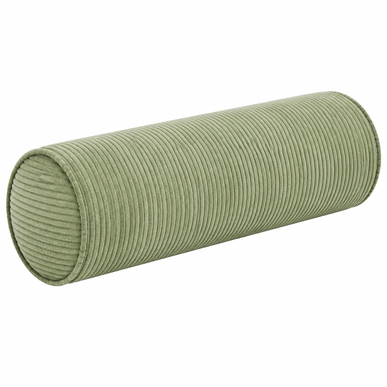 Zylinderkissen 20 x 60 cm aus Cordstoff Salbeigrün für Sofa und Bett