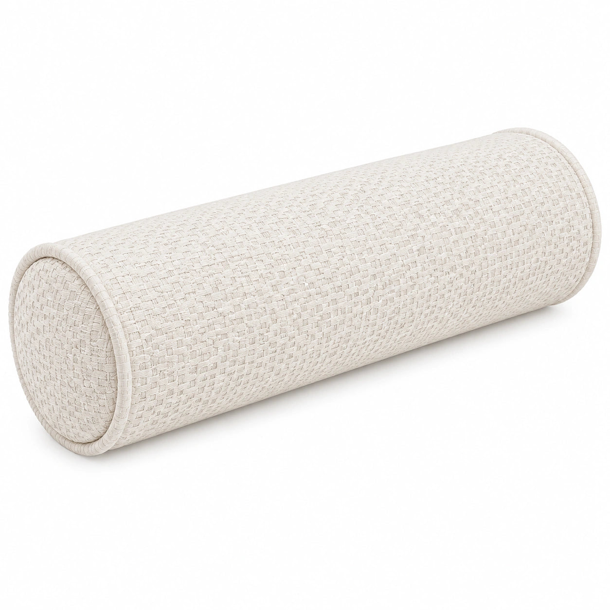 Nackenrolle 20 x 60 cm in Creme mit Strukturstoff für Sofa und Bett