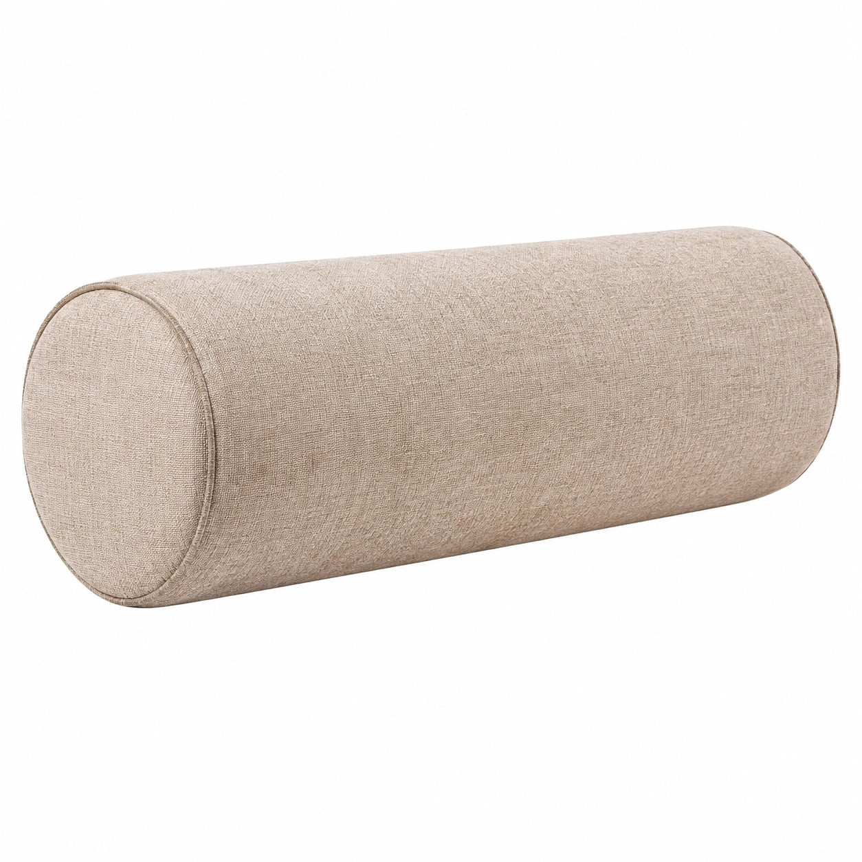 Nackenrolle 20 x 50 cm aus Stoff Beige für Sofa und Bett