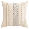 Dekokissen 45 x 45 cm aus Textil in Creme Grau mit Strukturmuster