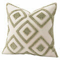 Dekokissen 45 x 45 cm Textil Creme Salbeigrün mit Strukturmuster