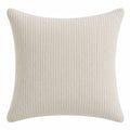 Dekokissen 45 x 45 cm Beige gerippter Textilbezug quadratisch