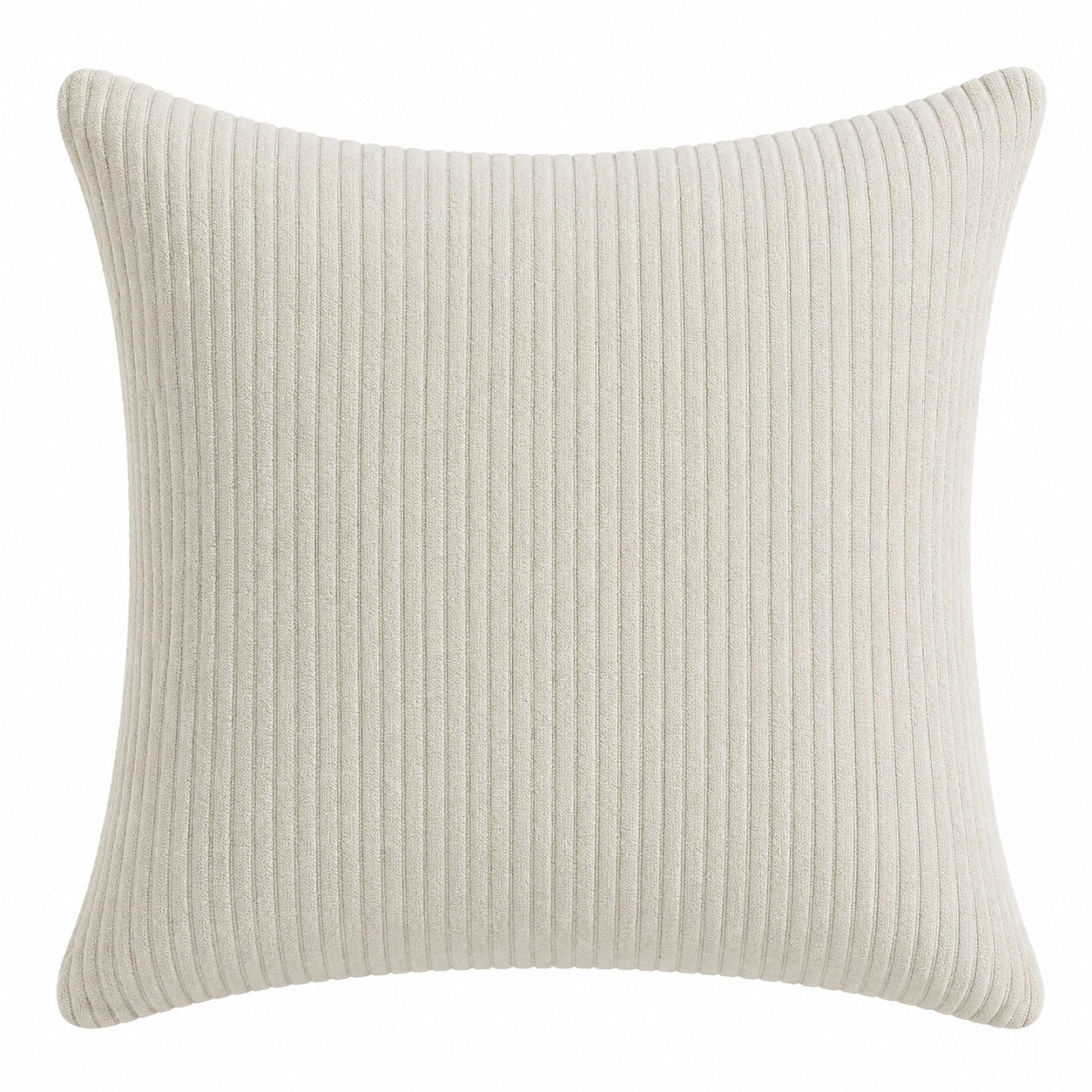 Dekokissen 45 x 45 cm Beige gerippter Textilbezug quadratisch