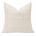 Dekokissen 45 x 45 cm aus Webstoff in Creme mit Strukturmuster
