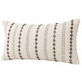 Dekokissen 50 x 30 cm Textil Creme Schwarz für Sofa mit Streifenmuster