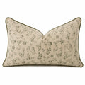 Dekokissen 50 x 30 cm Beige Grün mit Blumenmuster Webstoff