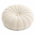 Rundes Zierkissen 50 cm Bouclé Polyester Creme dekorativ