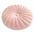 Rundkissen 40 cm Rosa mit Samtbezug und Faltenstruktur
